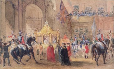 The Lord Mayor Standing Ready to Greet Queen Victoria at Temple Bar in 1837 by Henry Warren